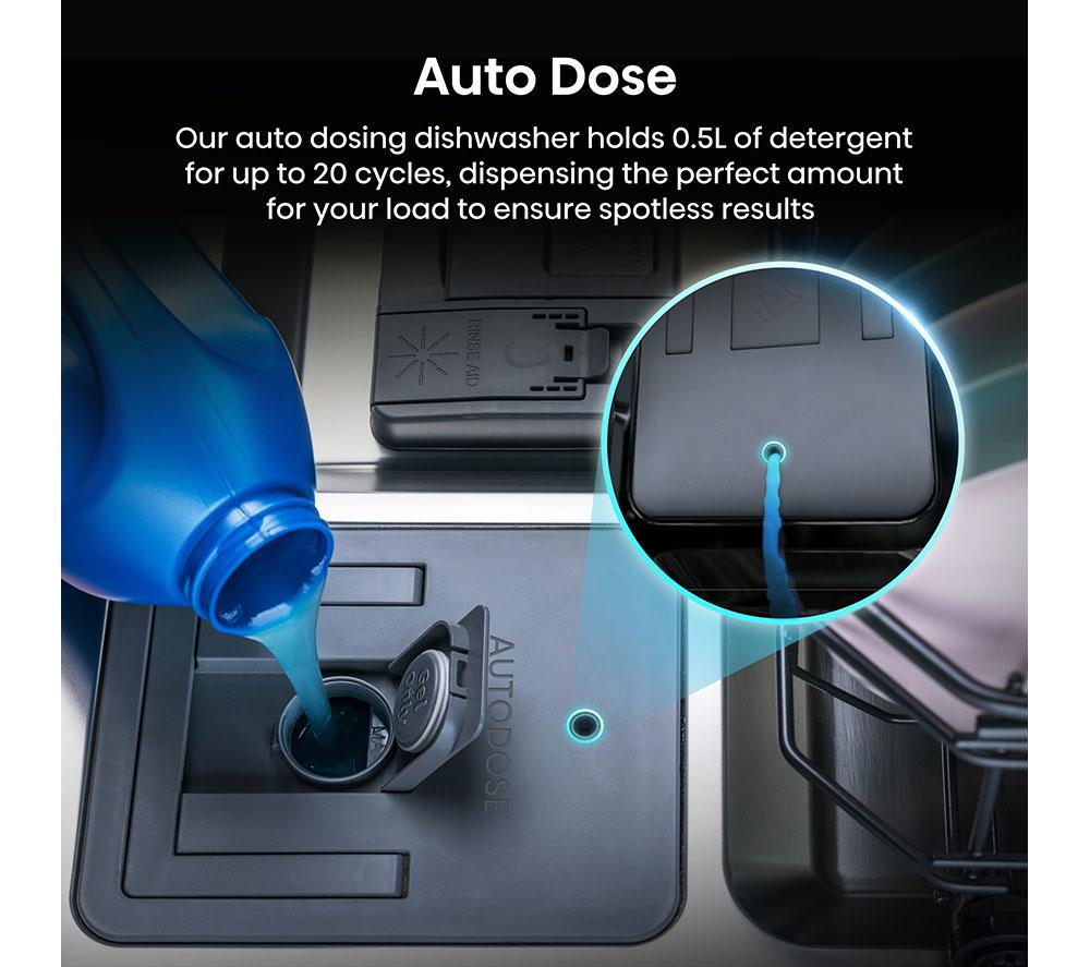 HISENSE Auto Dose HS693A90XADUK Full-size WiFi-enabled Dishwasher - Stainless Steel image number 4 of 25