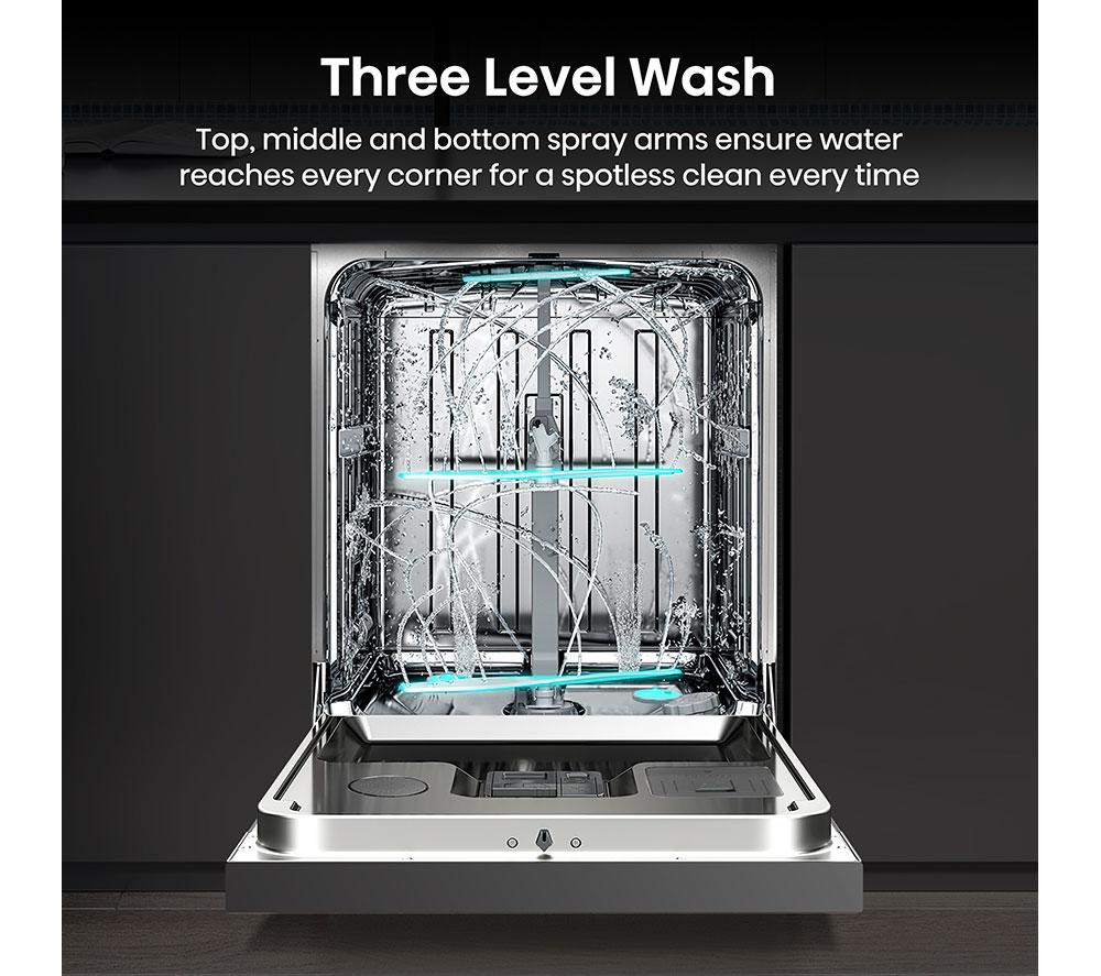 HISENSE Auto Dose HS693A90XADUK Full-size WiFi-enabled Dishwasher - Stainless Steel image number 20 of 25