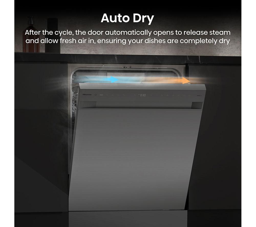 HISENSE Auto Dose HS693A90XADUK Full-size WiFi-enabled Dishwasher - Stainless Steel image number 22 of 25