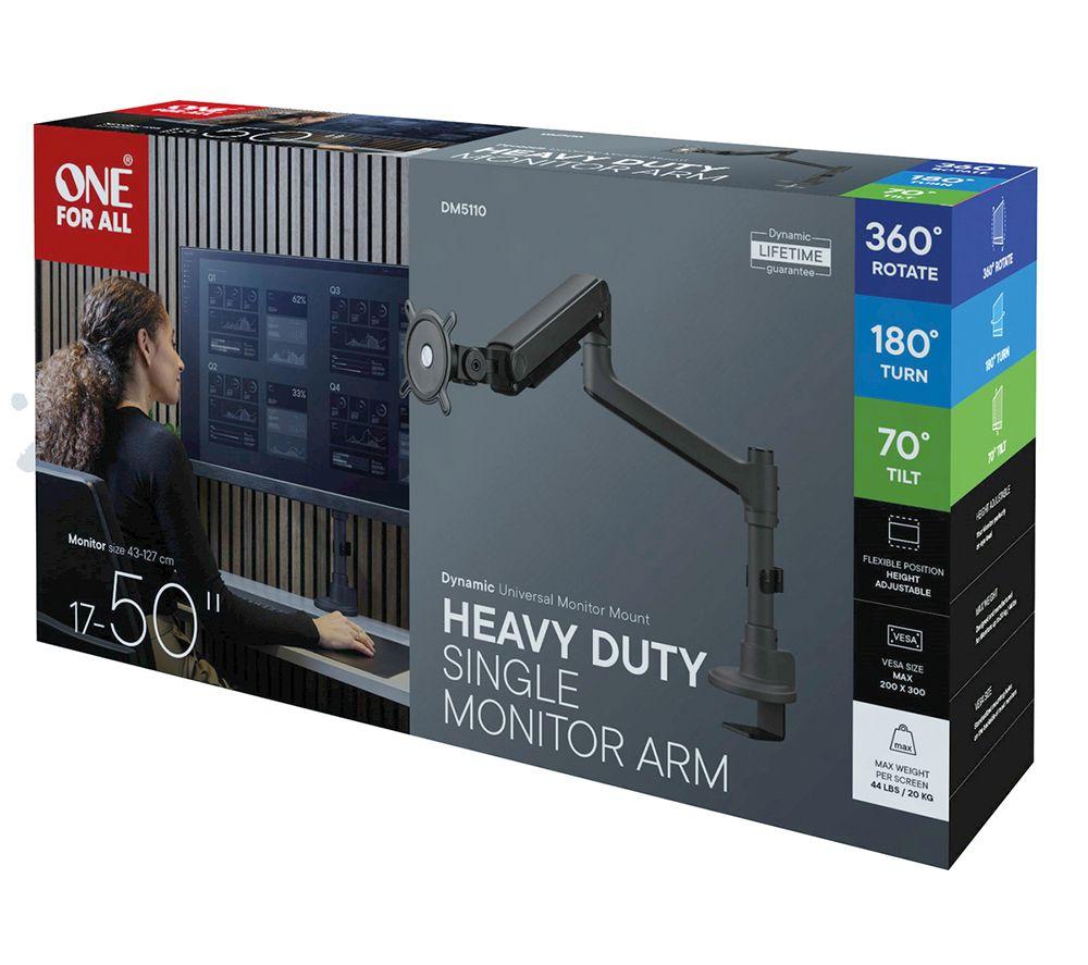 ONE FOR ALL DM5110 Full Motion 17-50" Monitor Desk Mount - Anthracite & Black image number 6 of 6