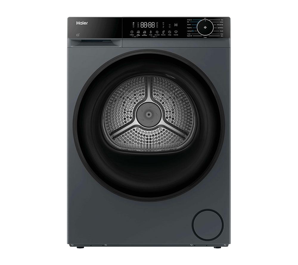 HAIER  X Series 5 HD80-D357GU1-UK WiFi-enabled 8 kg Heat Pump Tumble Dryer – Graphite, Silver/Grey,Black