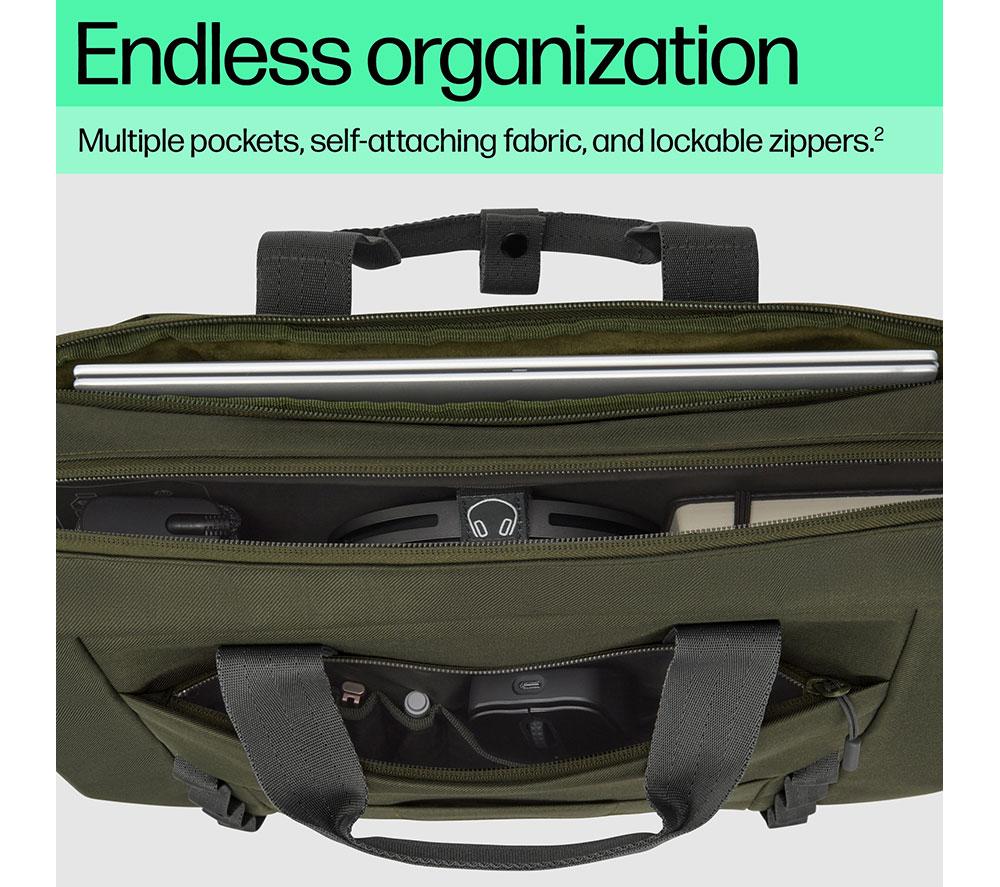 HP Modular 15.6" Laptop Bag - Grey & Green image number 7 of 11