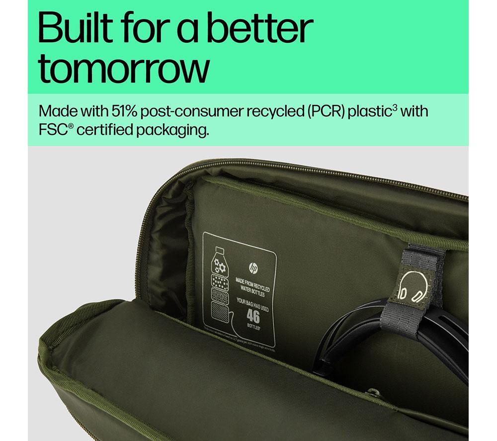 HP Modular 15.6" Laptop Bag - Grey & Green image number 9 of 11