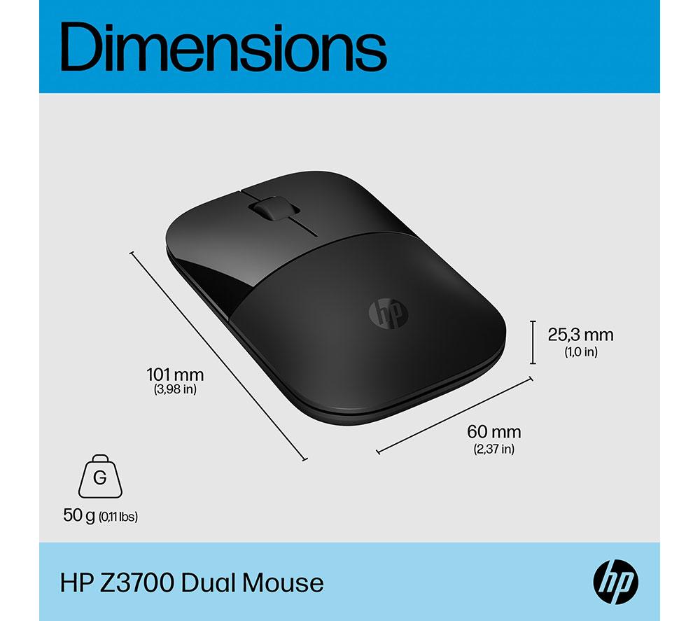 HP Z3700 Wireless Optical Mouse - Black image number 3 of 8