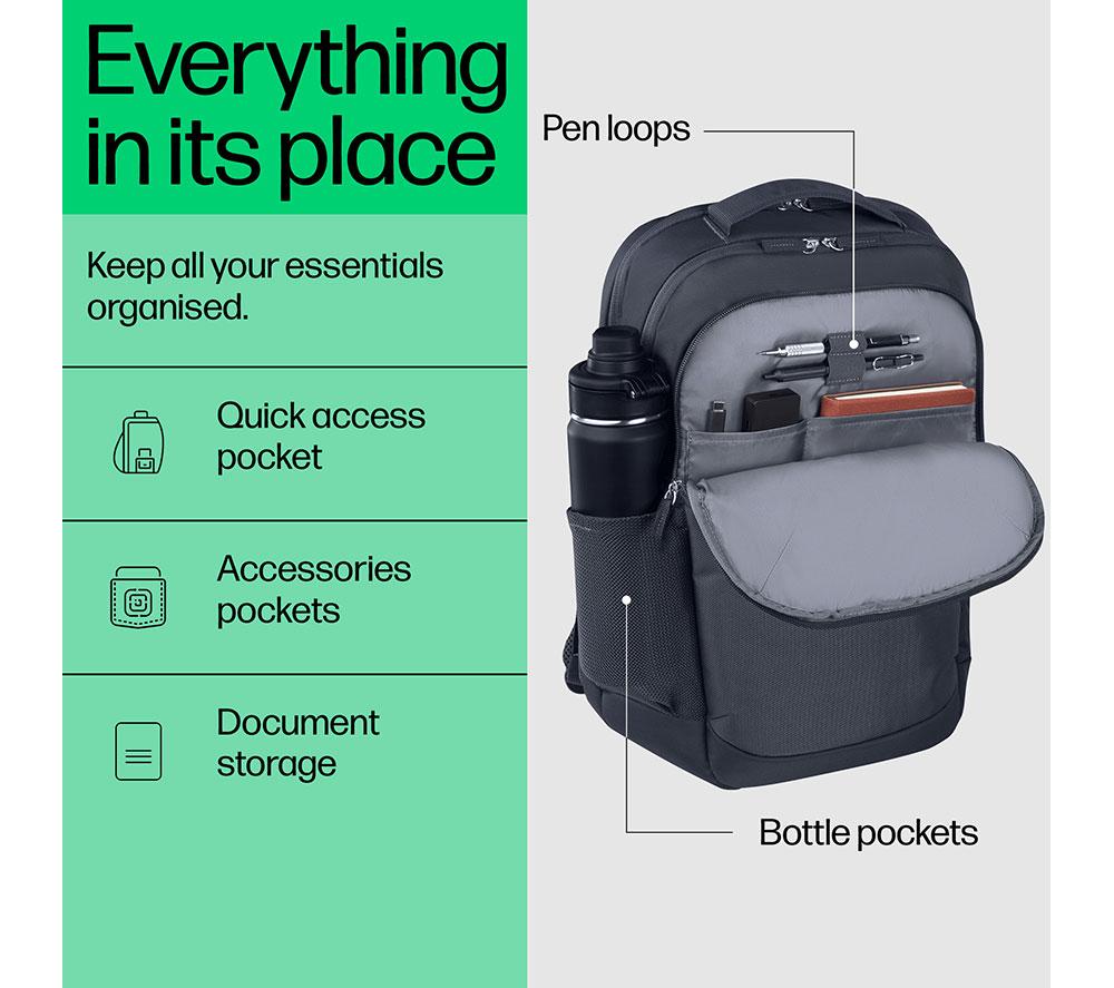 HP Everyday 16" Laptop Backpack - Odyssey Grey image number 3 of 16