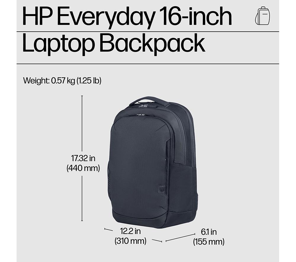 HP Everyday 16" Laptop Backpack - Odyssey Grey image number 7 of 16