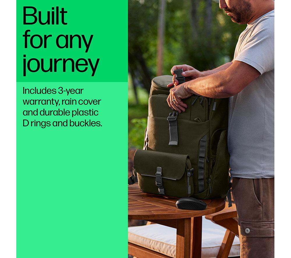HP Modular 15.6" Laptop Backpack - Grey & Green image number 7 of 10