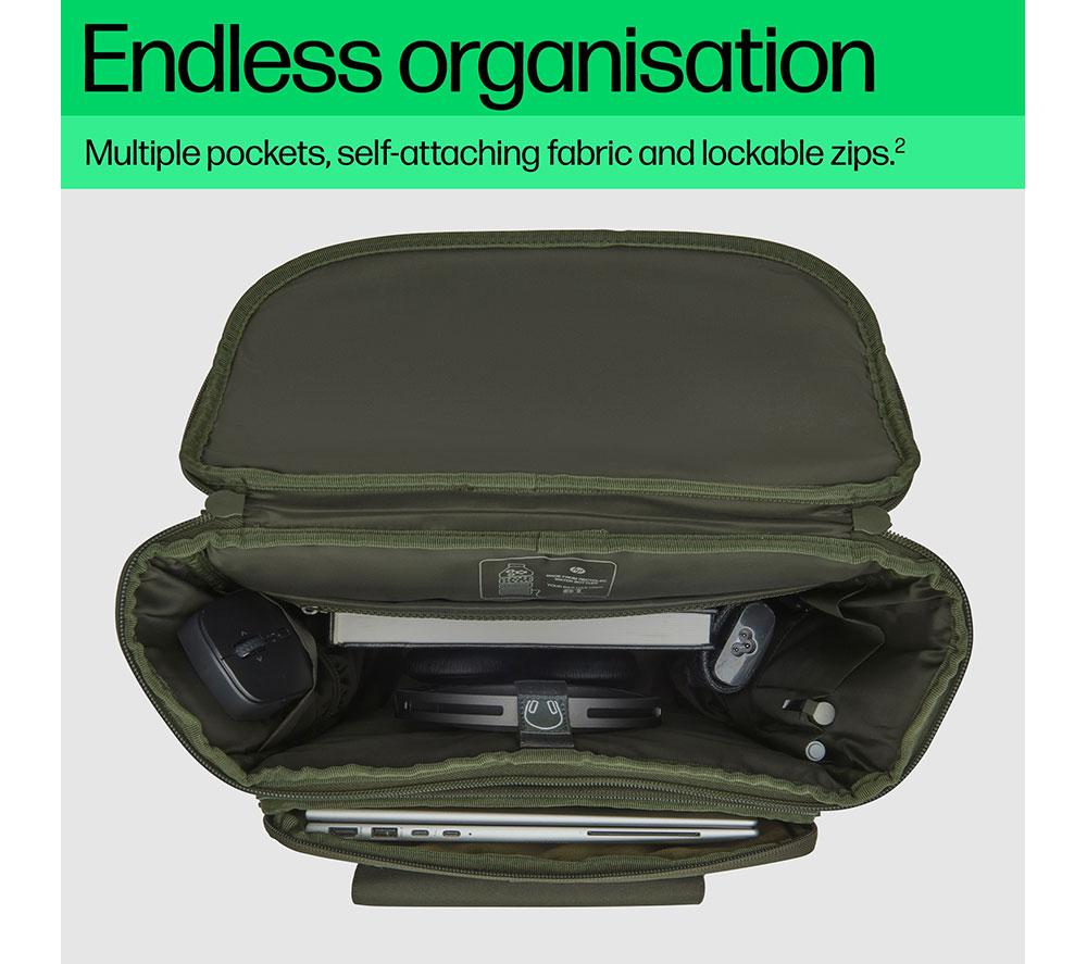 HP Modular 15.6" Laptop Backpack - Grey & Green image number 9 of 10