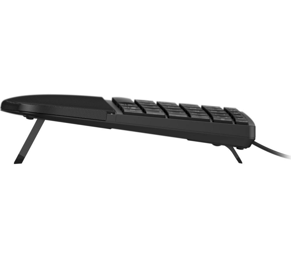 HP Comfort Wired Ergonomic Keyboard - Black image number 4 of 5