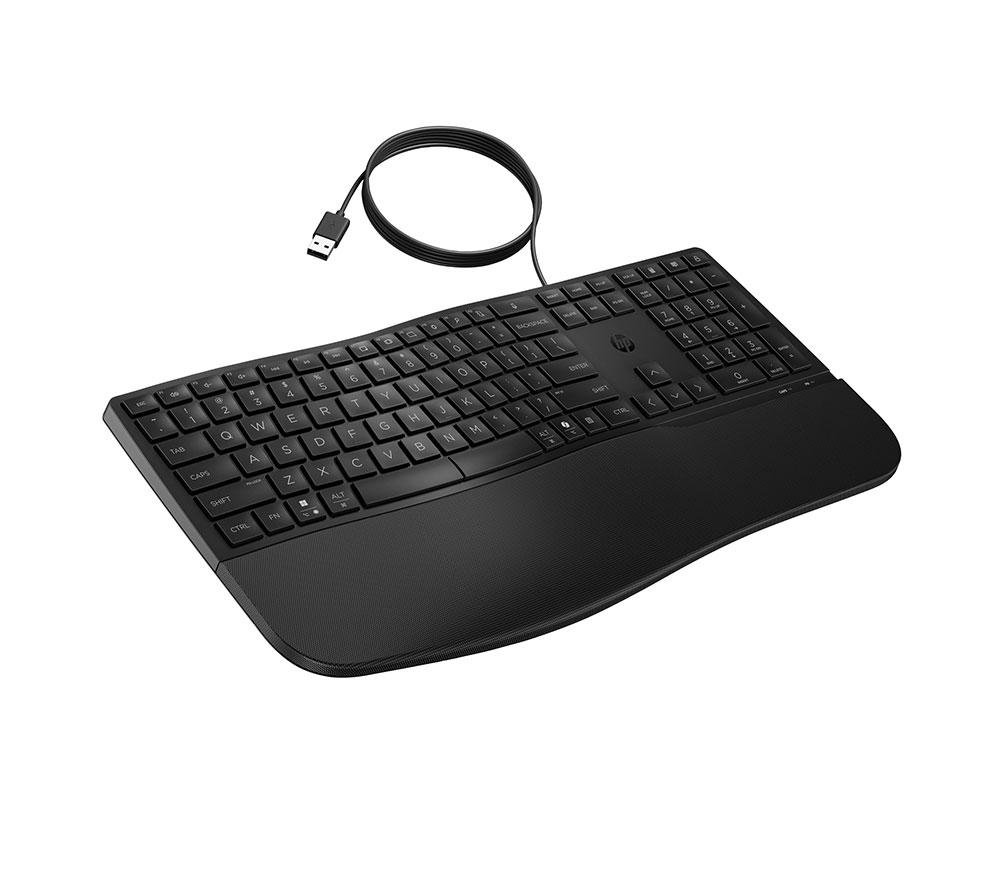 HP Comfort Wired Ergonomic Keyboard - Black image number 8 of 11