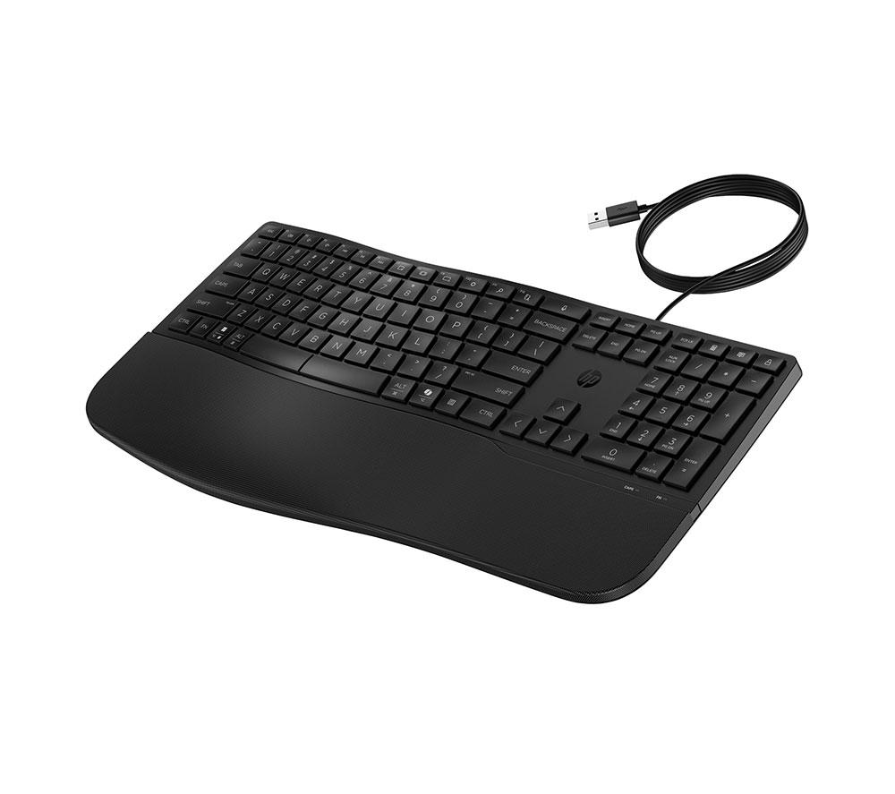 HP Comfort Wired Ergonomic Keyboard - Black image number 10 of 11