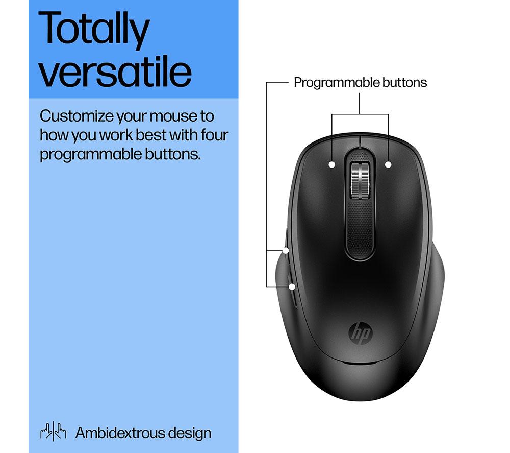 HP 510 Ultra-Fast Rechargeable Wireless Optical Mouse - Black image number 4 of 12