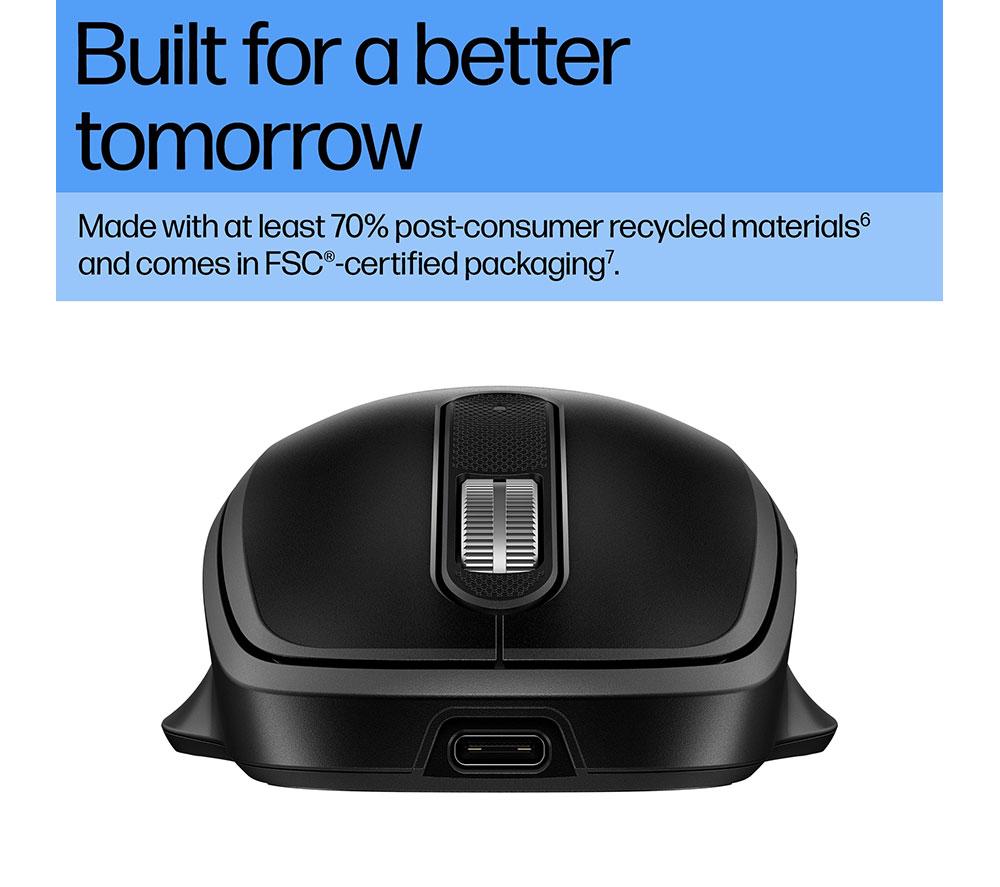 HP 510 Ultra-Fast Rechargeable Wireless Optical Mouse - Black image number 5 of 12
