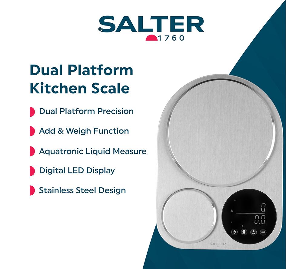 SALTER Stainless Steel Dual Platform Scale - Black image number 2 of 9