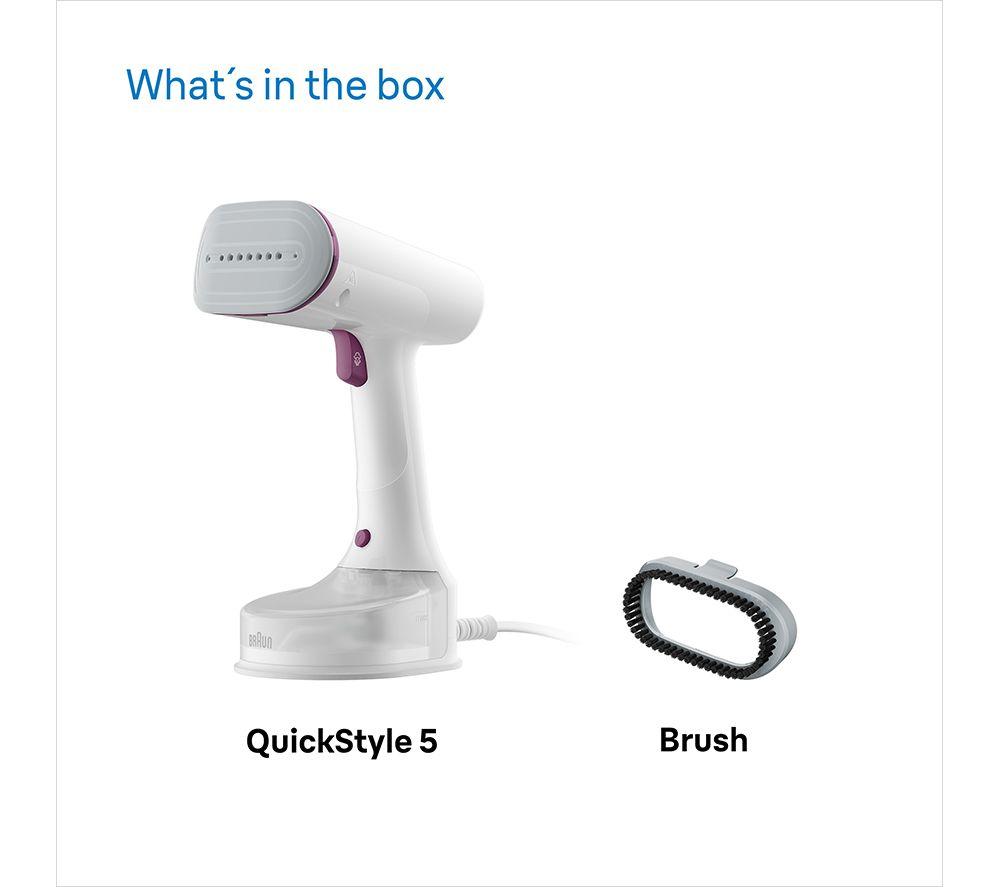 BRAUN Quickstyle 5 GS5011 Clothes Steamer - White & Purple image number 7 of 7