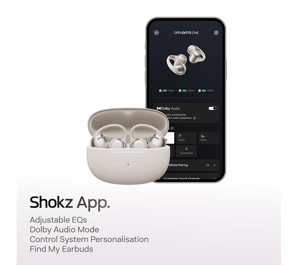 SHOKZ OpenDots ONE Wireless Bluetooth Earbuds - Grey image number 9 of 9