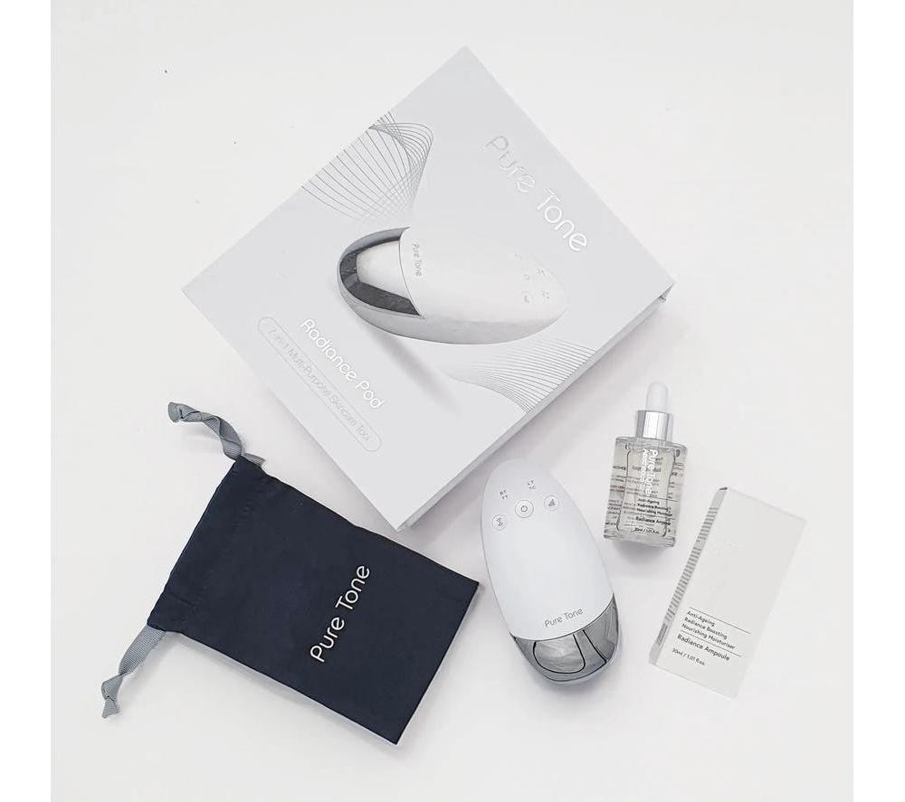 PURE TONE Radiance Pod 7-in-1 Skin Lifting & Tightening Tool - White & Silver image number 5 of 5