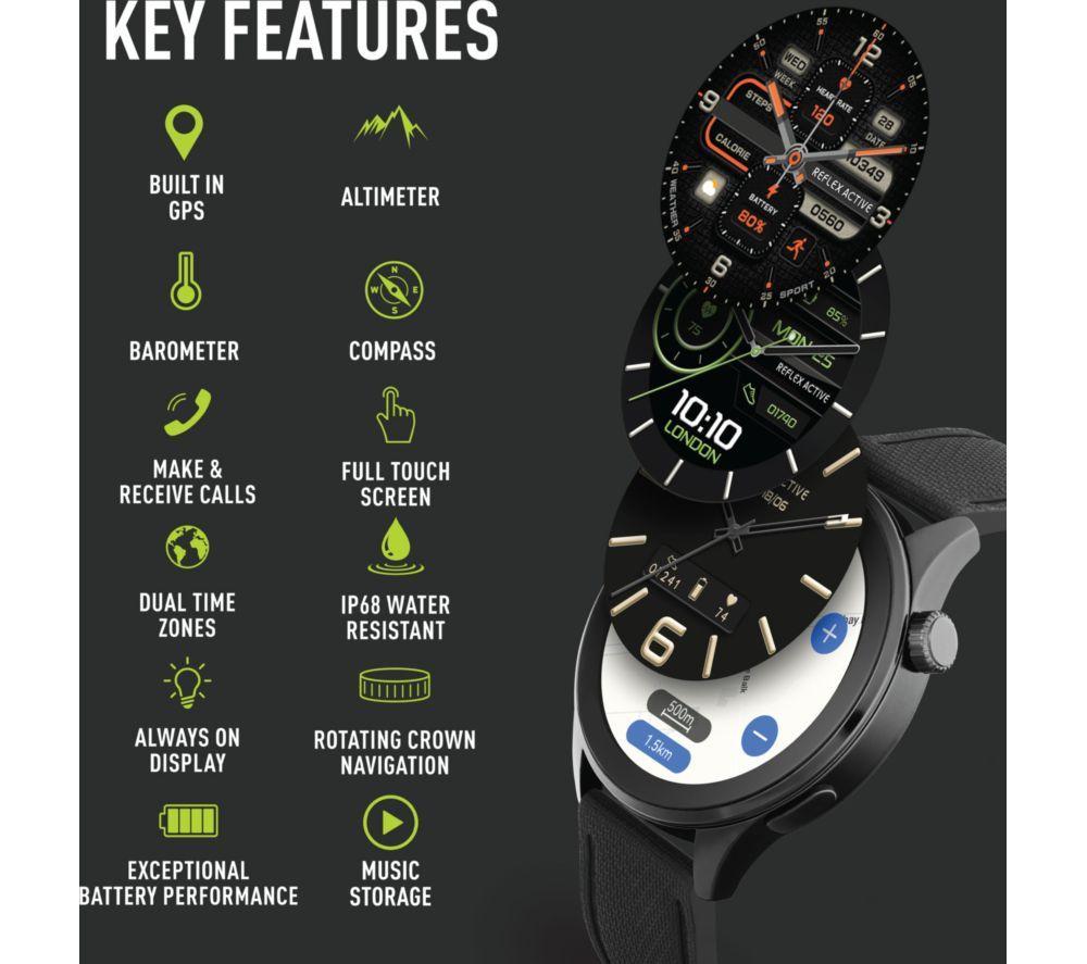 &nbsp;REFLEX ACTIVE Series 45 Smart Watch - Black, Silicone Strap image number 2 of 2