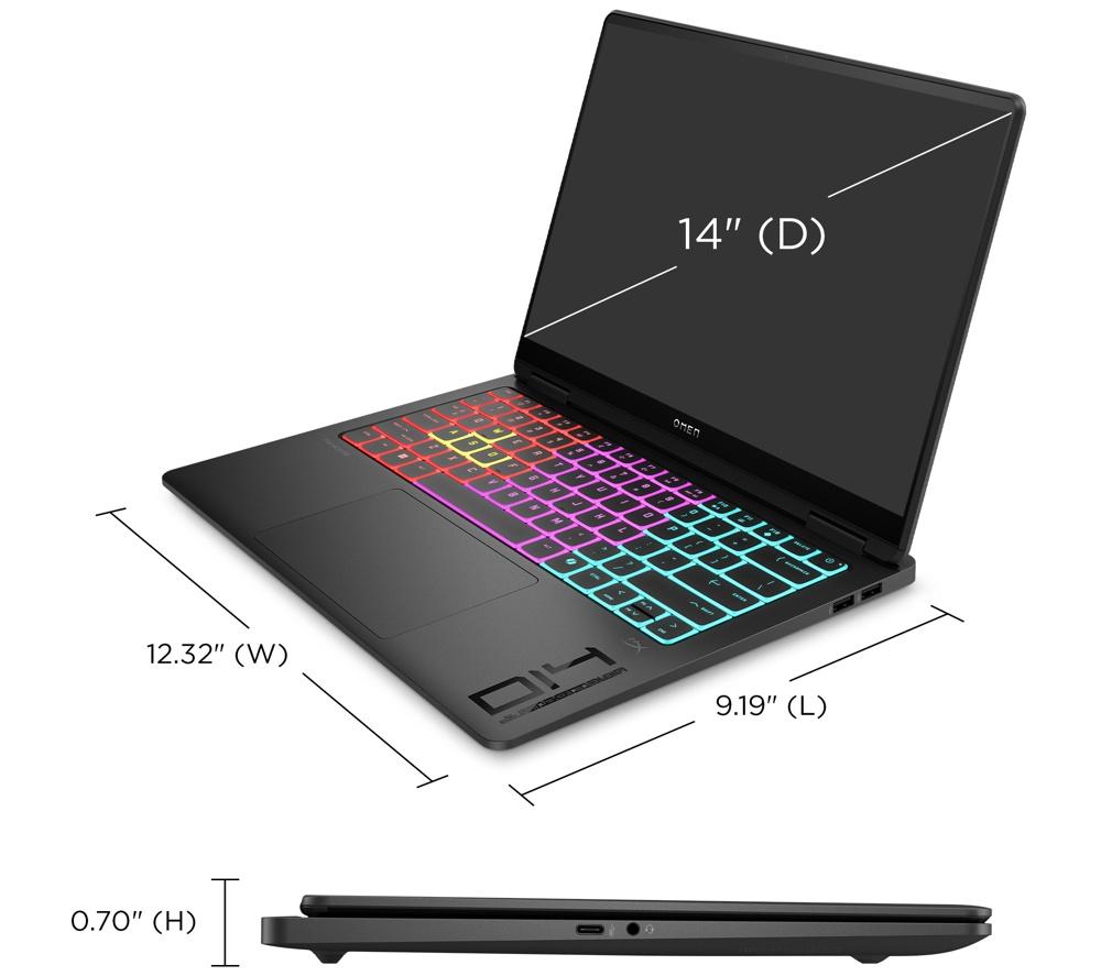 HP OMEN Transcend 14-fb1505na 14" Gaming Laptop - Intel&reg; Core&trade; Ultra 7, RTX 5060, 1 TB SSD image number 9 of 27