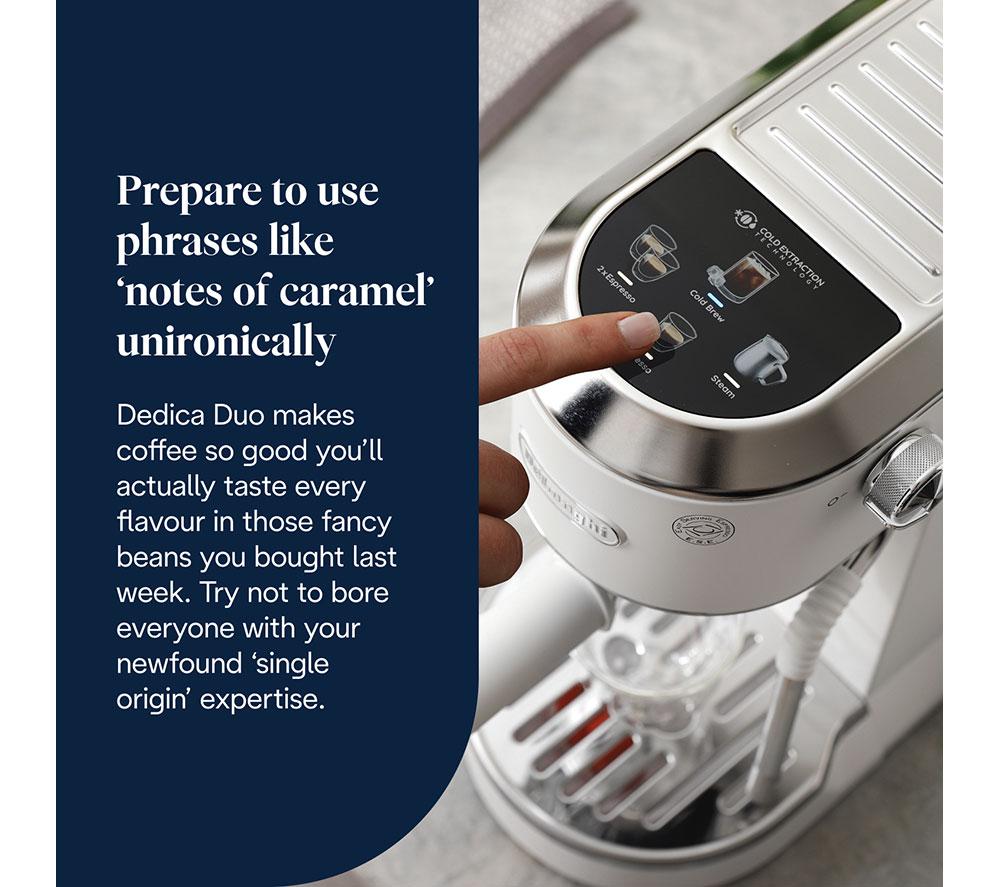 DELONGHI Dedica Duo EC890.W Coffee Machine - White image number 2 of 12
