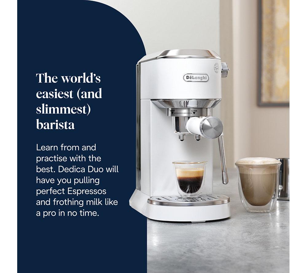 DELONGHI Dedica Duo EC890.W Coffee Machine - White image number 3 of 12