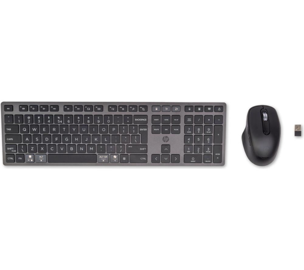 HP 720 Multi-Device Rechargeable Wireless Keyboard & Mouse Set - Black