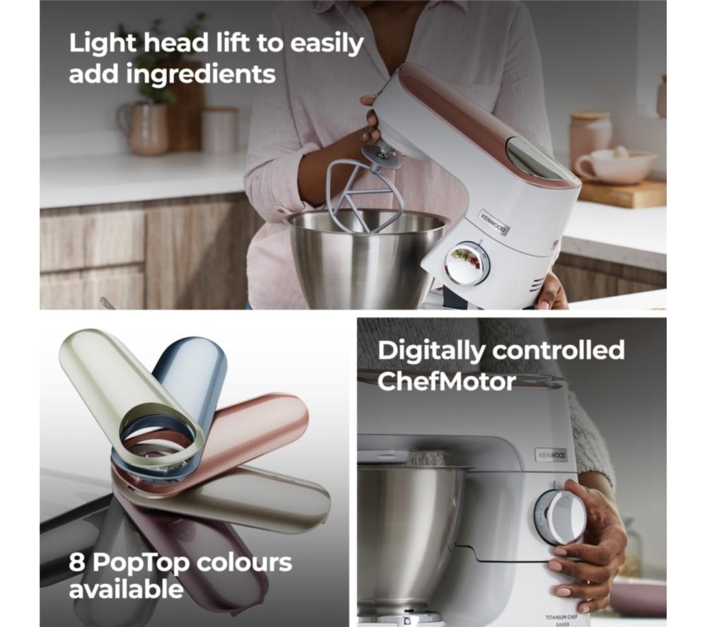 KENWOOD Titanium Chef Baker KVC65.001WH Stand Mixer - White image number 4 of 9
