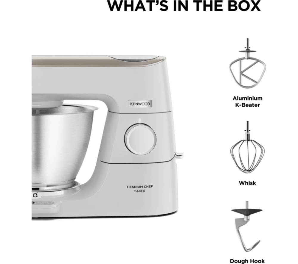 KENWOOD Titanium Chef Baker KVC65.001WH Stand Mixer - White image number 7 of 9