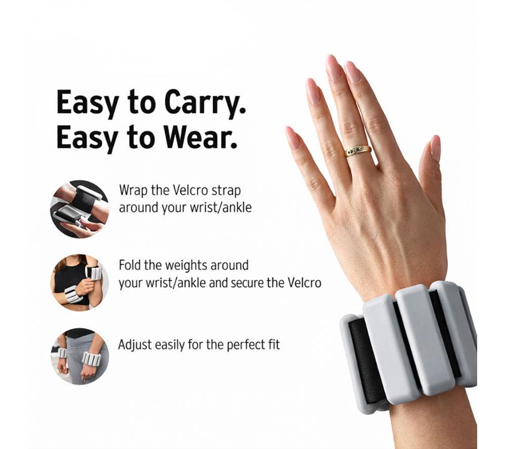 HEAD Wrist & Ankle Bangles 2 x 1 kg - Grey image number 3 of 5