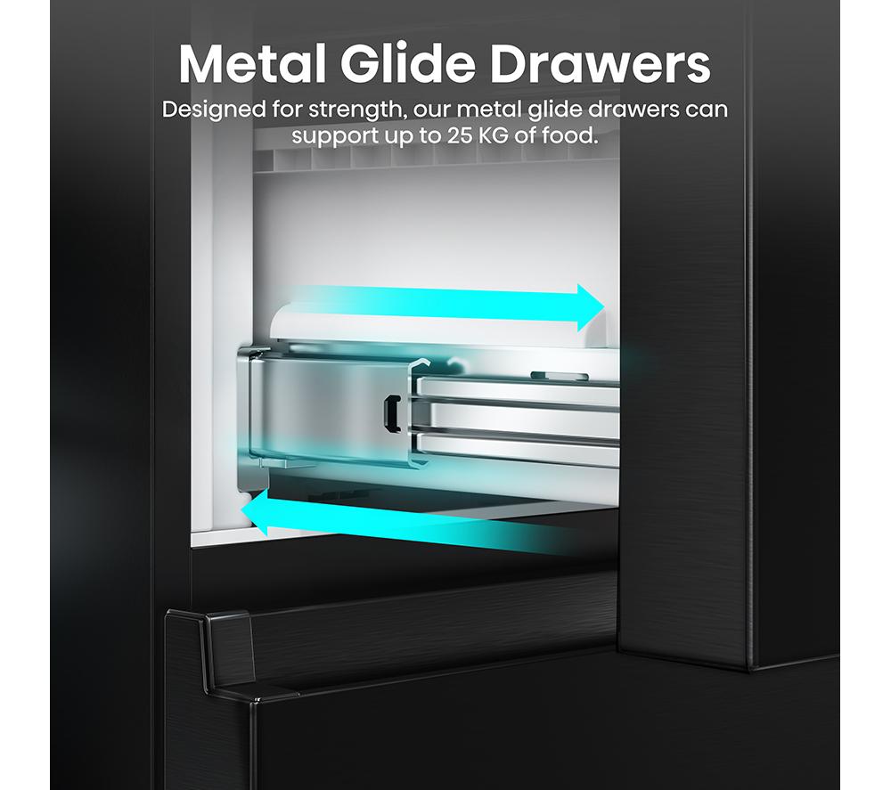 HISENSE PureFlat RF632N4AFE2 Fridge Freezer - Black Stainless Steel image number 5 of 13