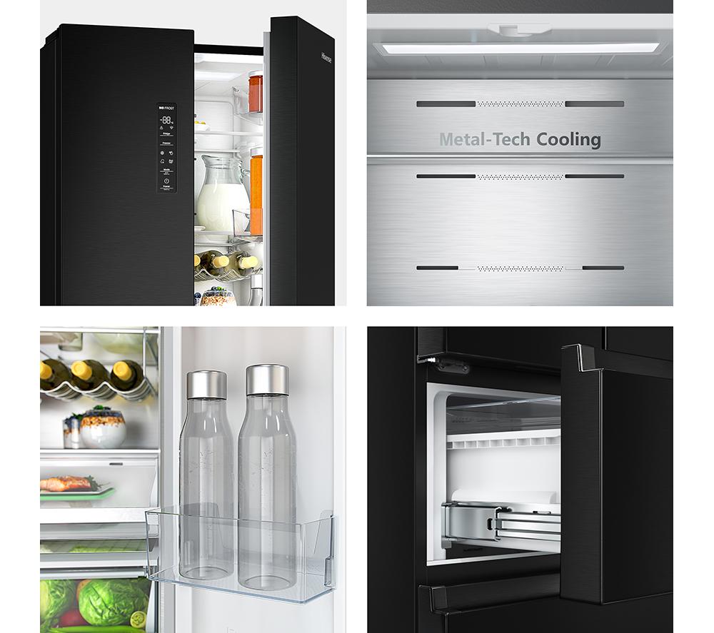 HISENSE PureFlat RF632N4AFE2 Fridge Freezer - Black Stainless Steel image number 10 of 13