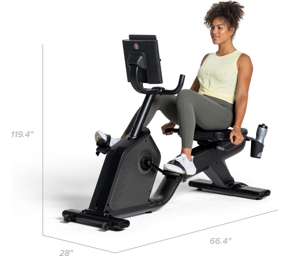 SCHWINN 590R Smart Bluetooth Recumbent Exercise Bike - Black & Grey image number 2 of 8