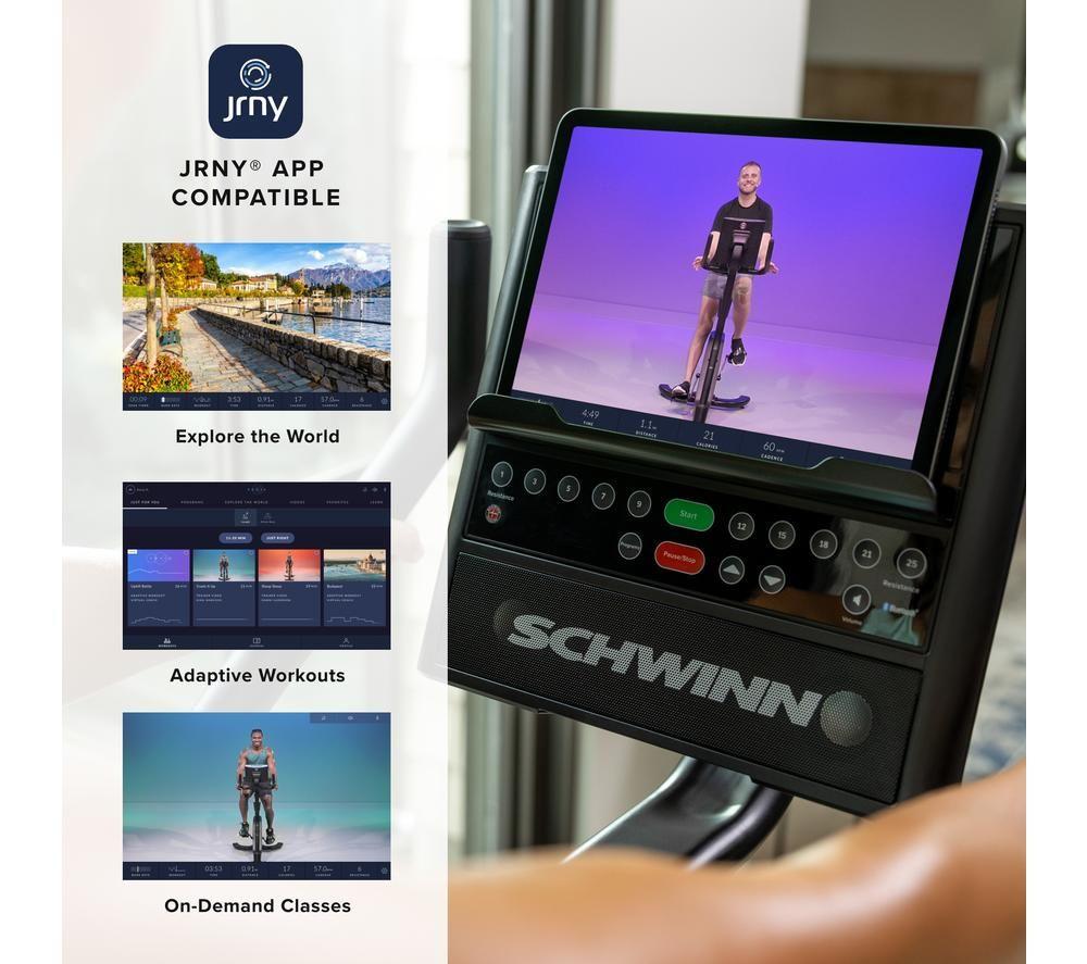 SCHWINN 590U Smart Bluetooth Upright Exercise Bike - Black & Grey image number 2 of 7