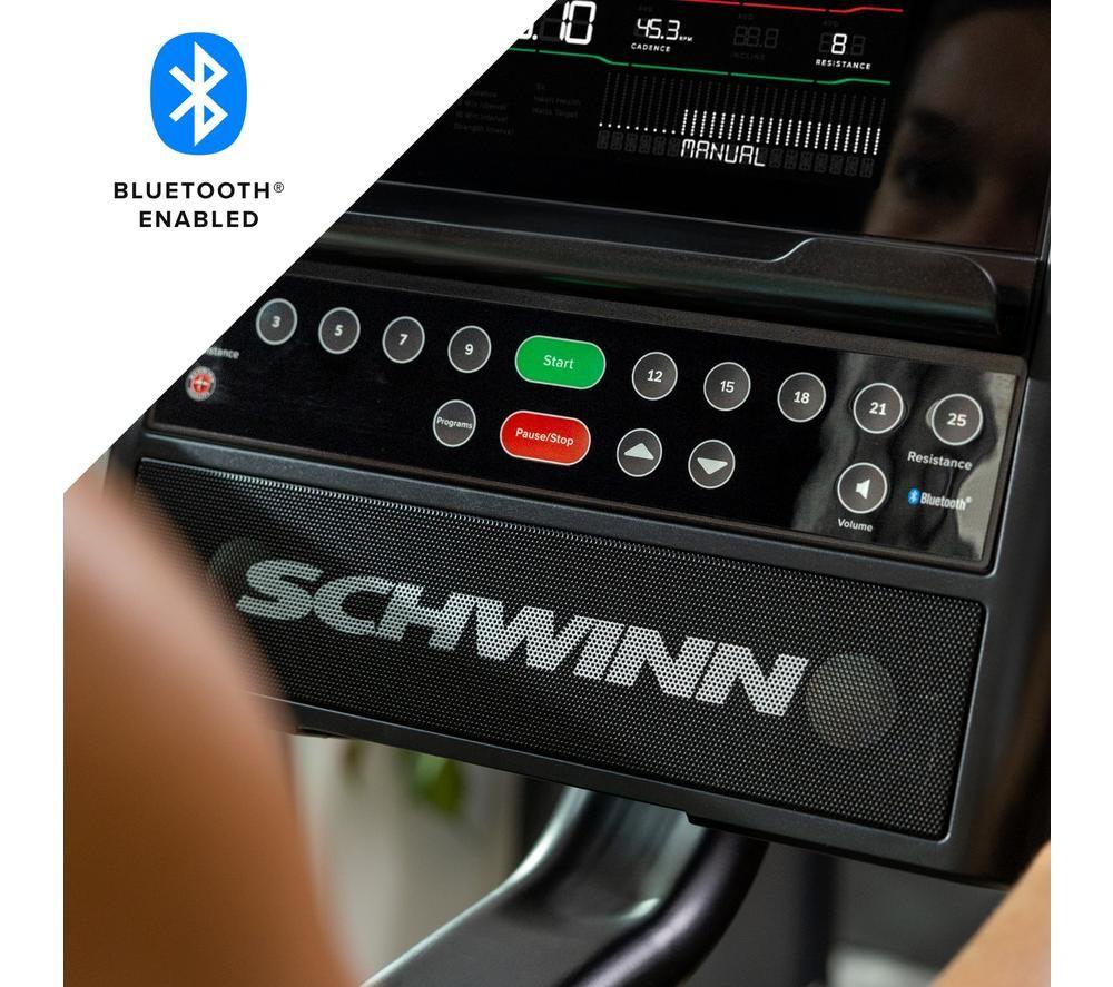 SCHWINN 590U Smart Bluetooth Upright Exercise Bike - Black & Grey image number 4 of 7
