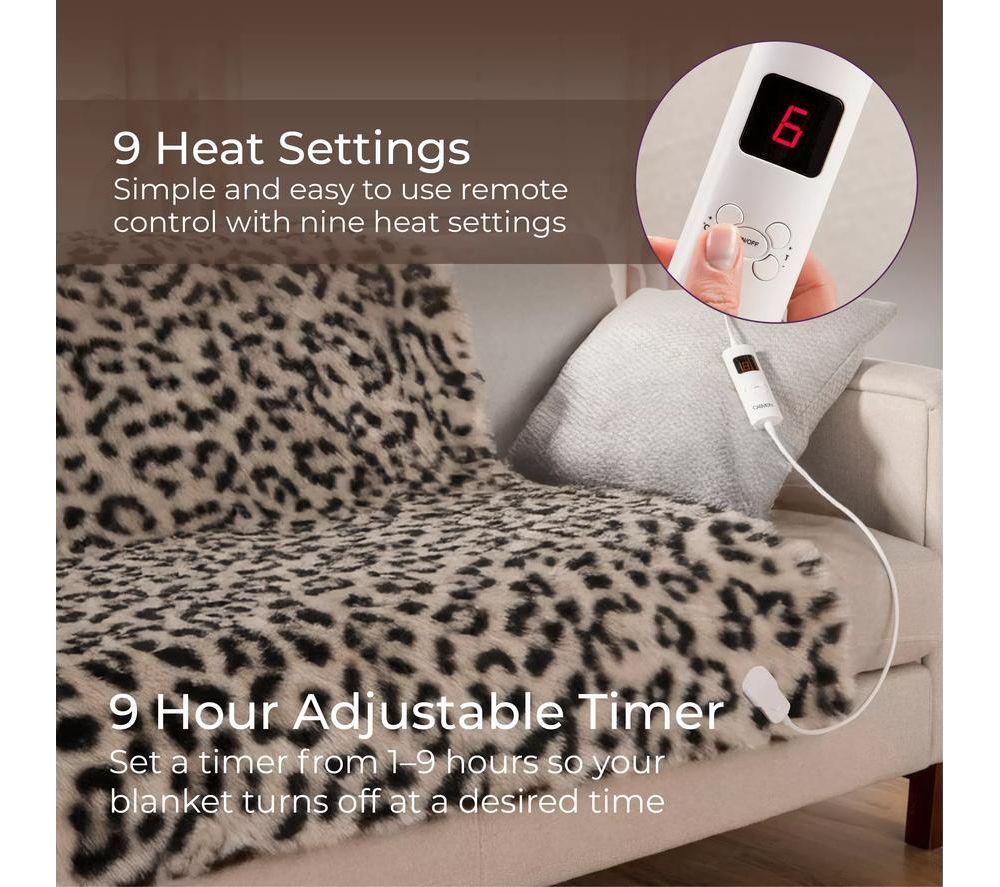 Buy CARMEN C81148LPD Heating Blanket Leopard, 160 x 130 cm Currys