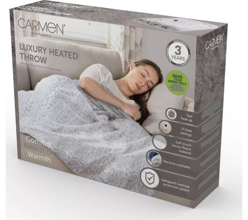 CARMEN C81148RBT Heating Blanket - White, 160 x 130 cm image number 5 of 5