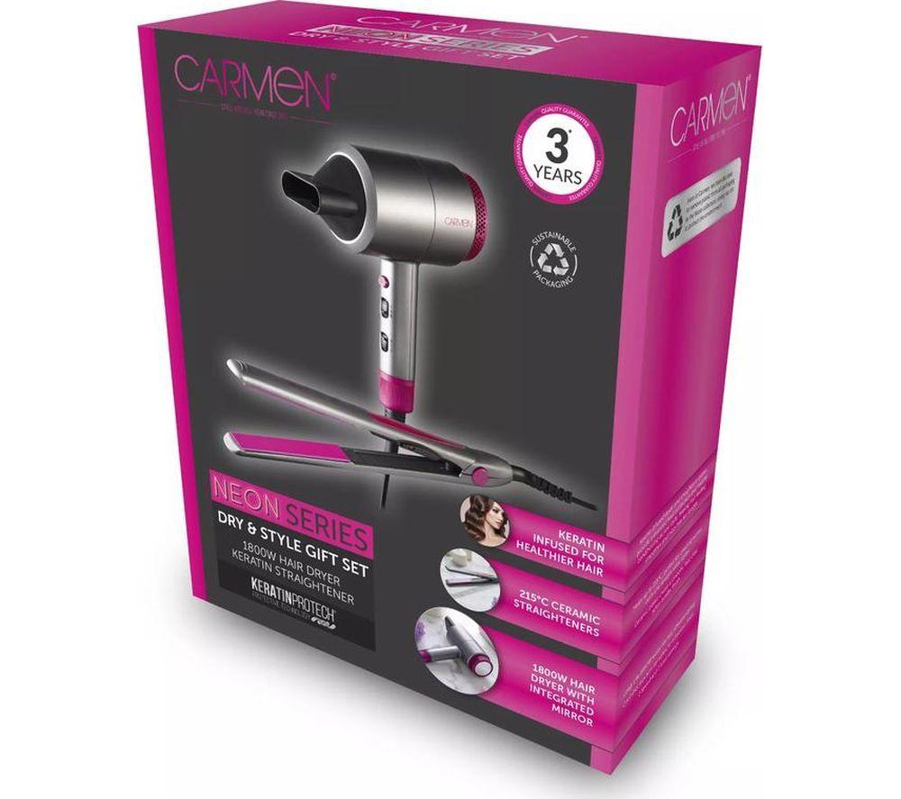 CARMEN Neon C81181 Hair Dryer & Straightener Set - Pink image number 3 of 3
