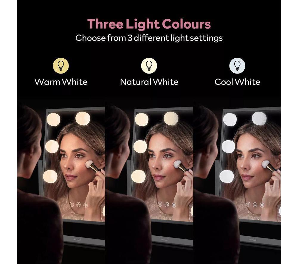 CARMEN Reflect Series Hollywood 9 Bulb Vanity Mirror - Black image number 5 of 5