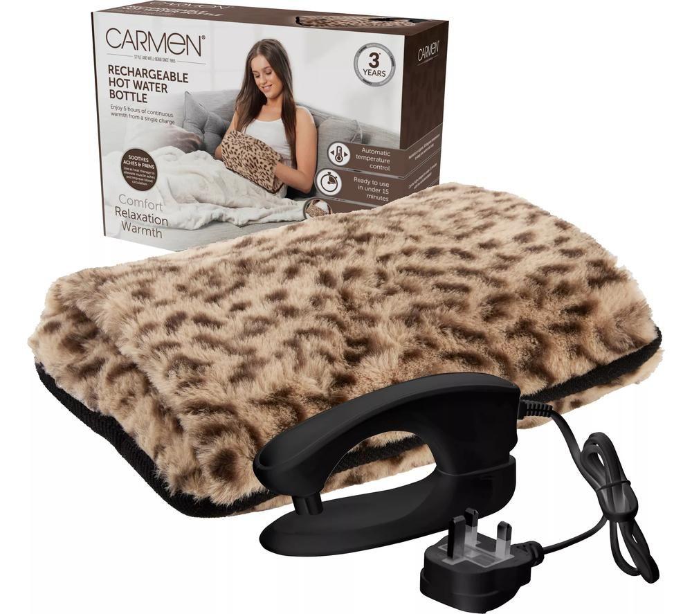 CARMEN Rechargeable Hot Water Bottle - Leopard Print image number 2 of 3