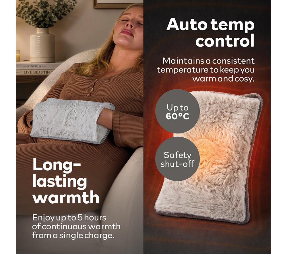 CARMEN Rechargeable Hot Water Bottle - Faux Fur, Winter Hare image number 5 of 8