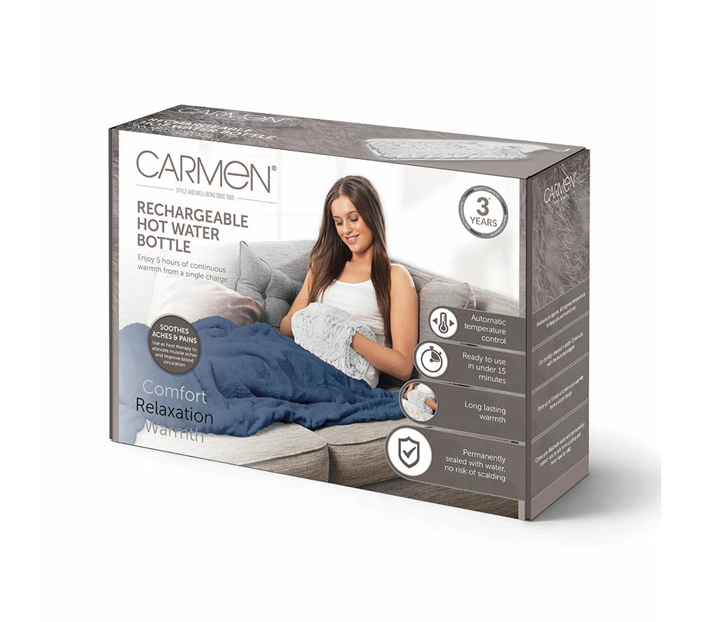 CARMEN Rechargeable Hot Water Bottle - Faux Fur, Winter Hare image number 8 of 8