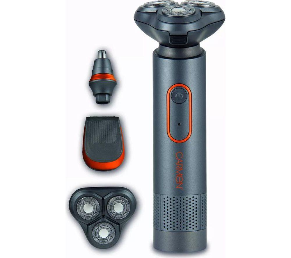 Carmen Titan 3-In-1 Rotary Shaver Set - Titanium, Black,Silver/Grey