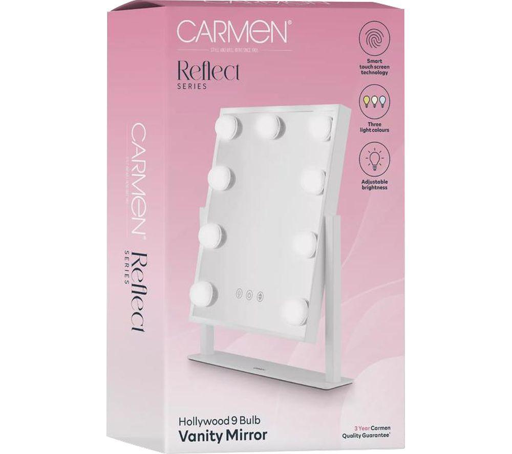 CARMEN Reflect Series Hollywood 9 Bulb Vanity Mirror - White image number 3 of 6