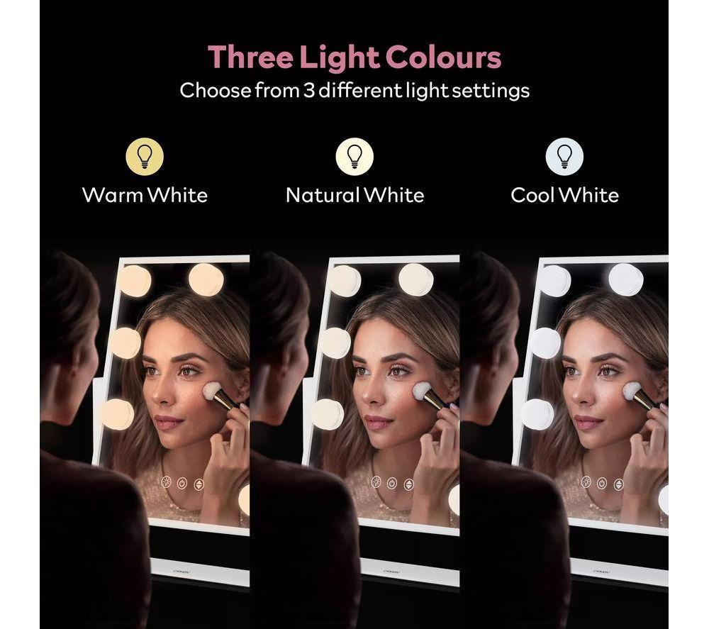 CARMEN Reflect Series Hollywood 9 Bulb Vanity Mirror - White image number 4 of 6