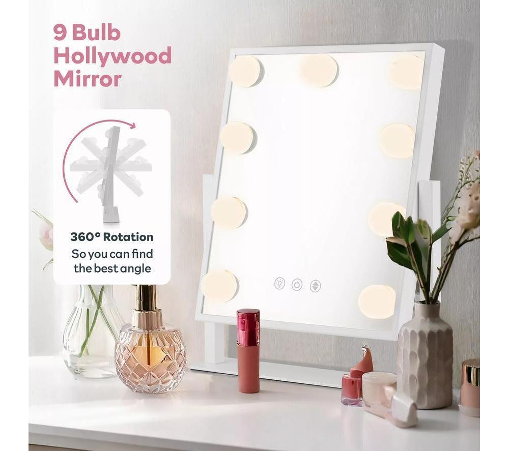CARMEN Reflect Series Hollywood 9 Bulb Vanity Mirror - White image number 5 of 6