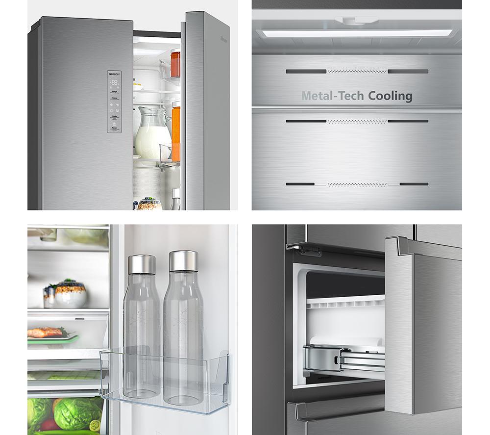 HISENSE PureFlat RF632N4AIE1 Fridge Freezer - Stainless Steel image number 9 of 11