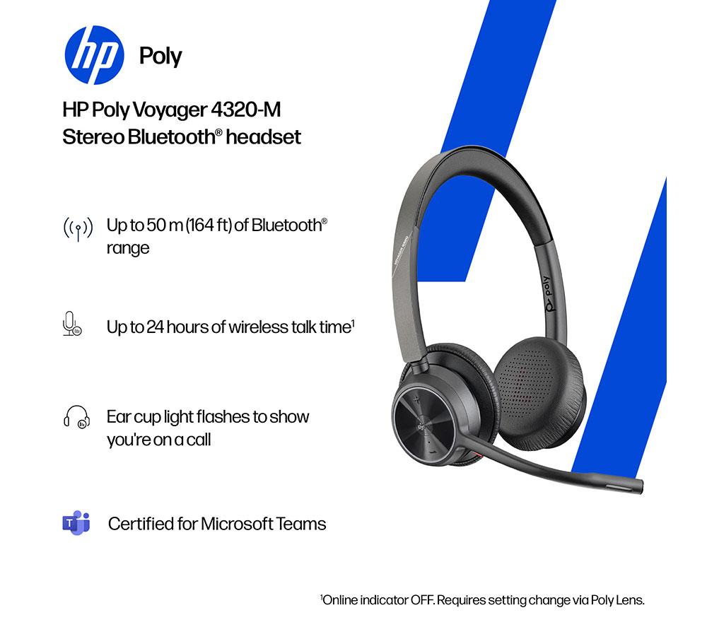 HP POLY Voyager 4320-M Wireless Headset - Black image number 2 of 7