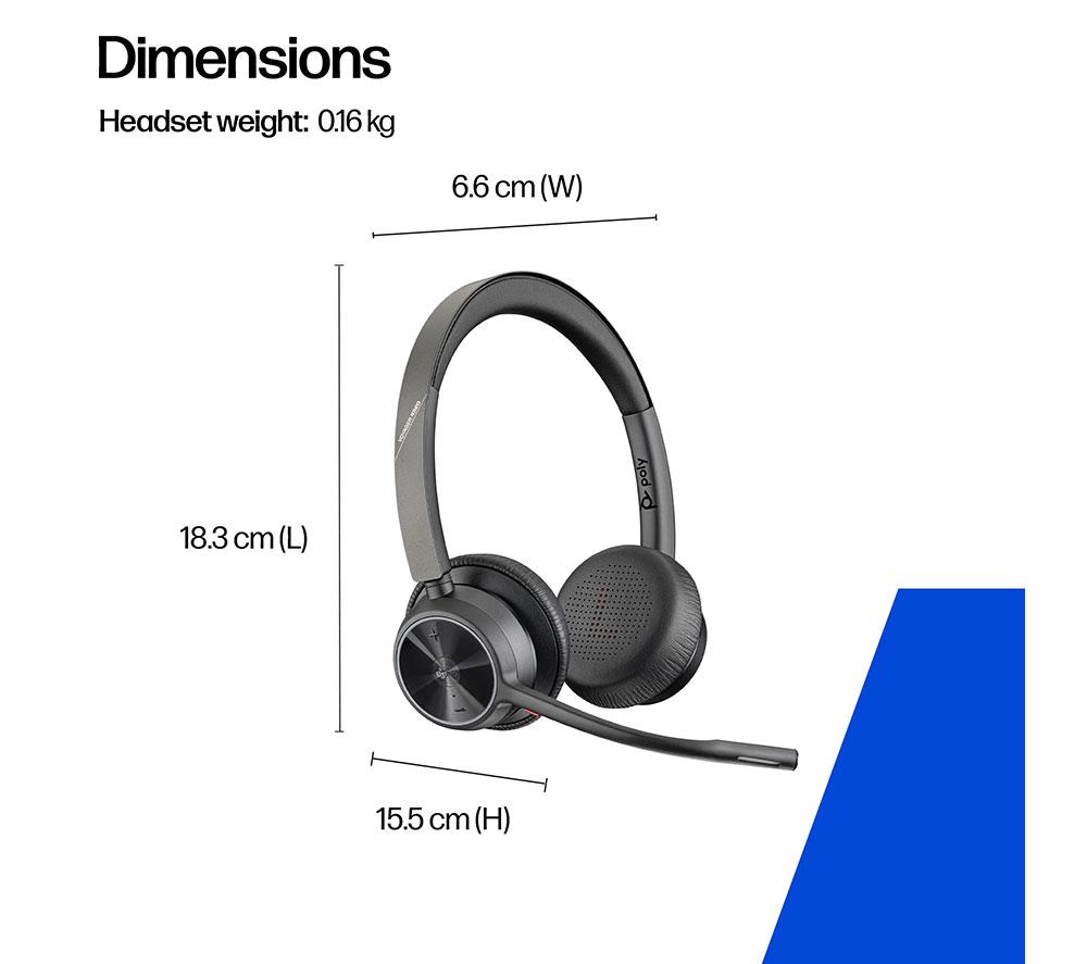 HP POLY Voyager 4320-M Wireless Headset - Black image number 6 of 7