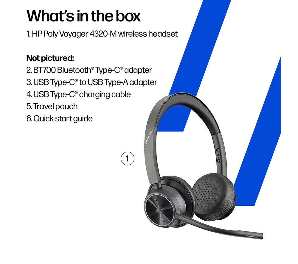 HP POLY Voyager 4320-M Wireless Headset - Black image number 7 of 7
