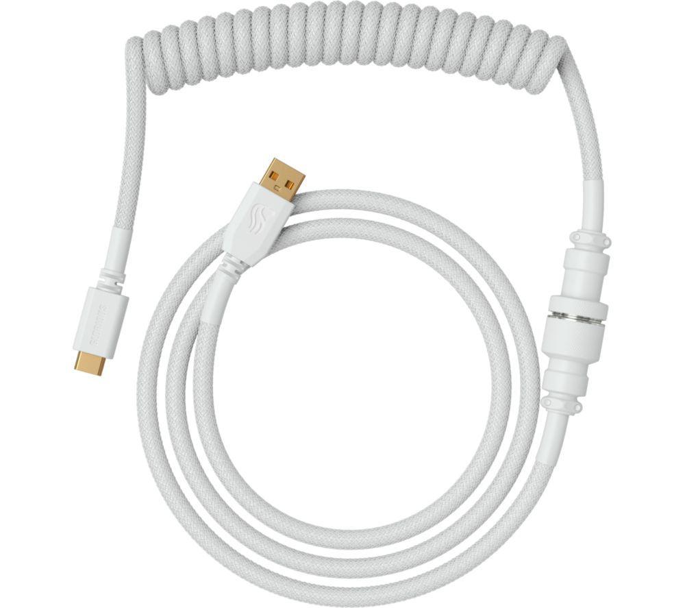 GLORIOUS Coiled USB to USB Type-C Keyboard Cable - Ghost White image number 2 of 6